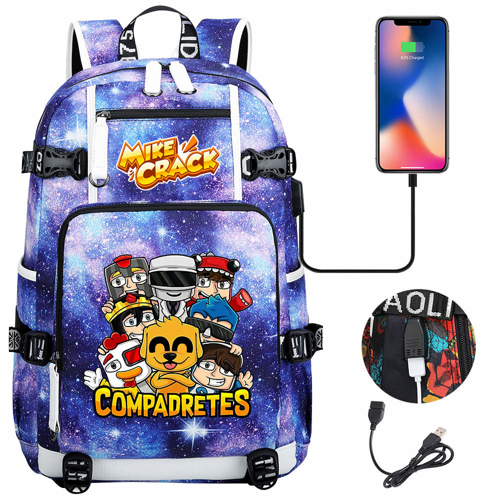 Mikecrack USB Charging Backpack School NoteBook Laptop Travel Bags