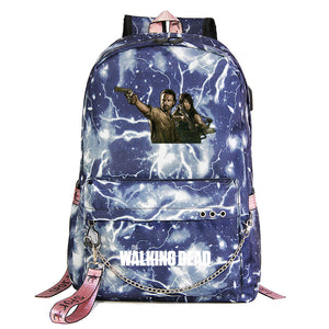 The Walking Dead USB Charging Backpack Shoolbag Notebook Bag Gifts for Kids Students