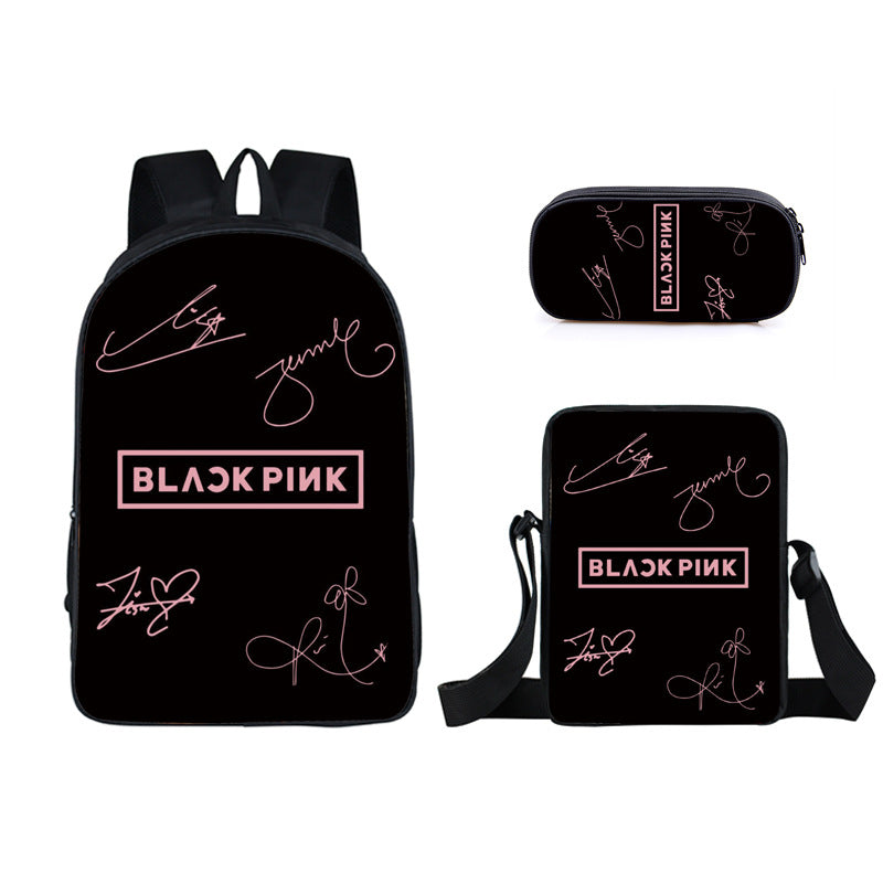 BLACKPINK JISOO JENNIE Schoolbag Backpack Lunch Bag Pencil Case Set Gift for Kids Students