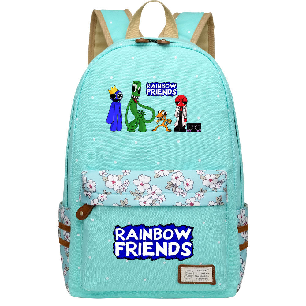 Rainbow Friends Canvas Travel Backpack School Bag For Girl Kids Boy