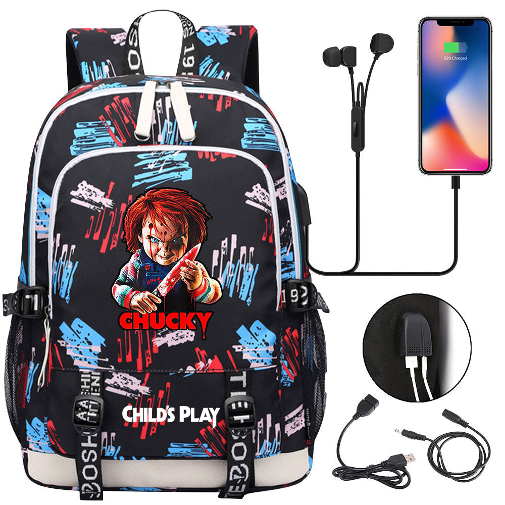Child's Play  USB Charging Backpack School Note Book Laptop Travel Bags