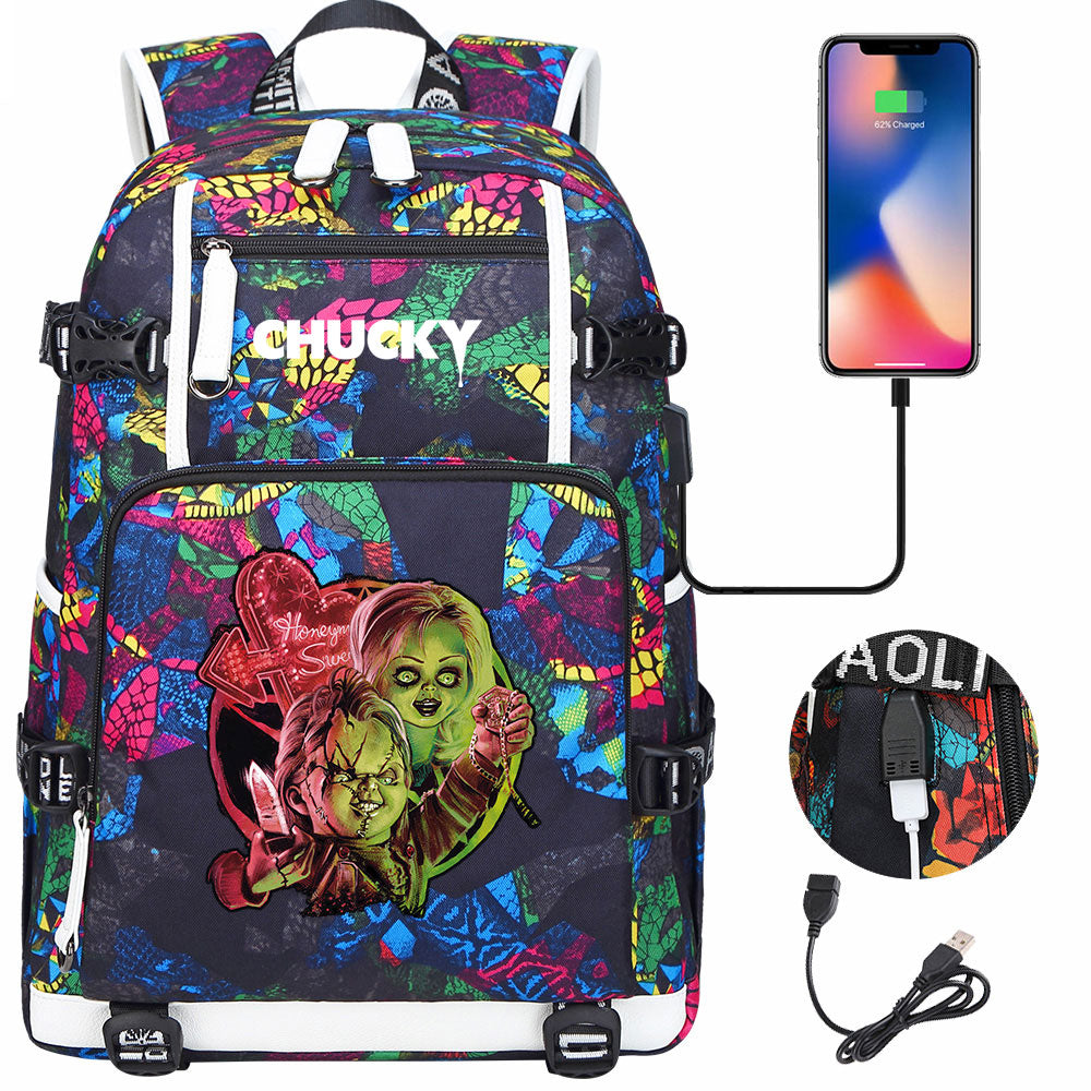 Child's Play USB Charging Backpack School NoteBook Laptop Travel Bags