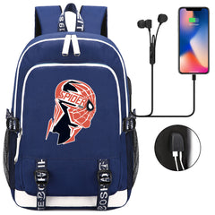 Spiderman Superhero USB Charging Backpack School Note Book Laptop Travel Bags