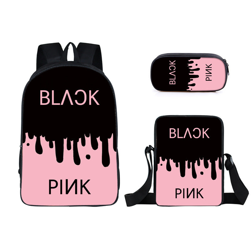 BLACKPINK JISOO JENNIE Schoolbag Backpack Lunch Bag Pencil Case Set Gift for Kids Students