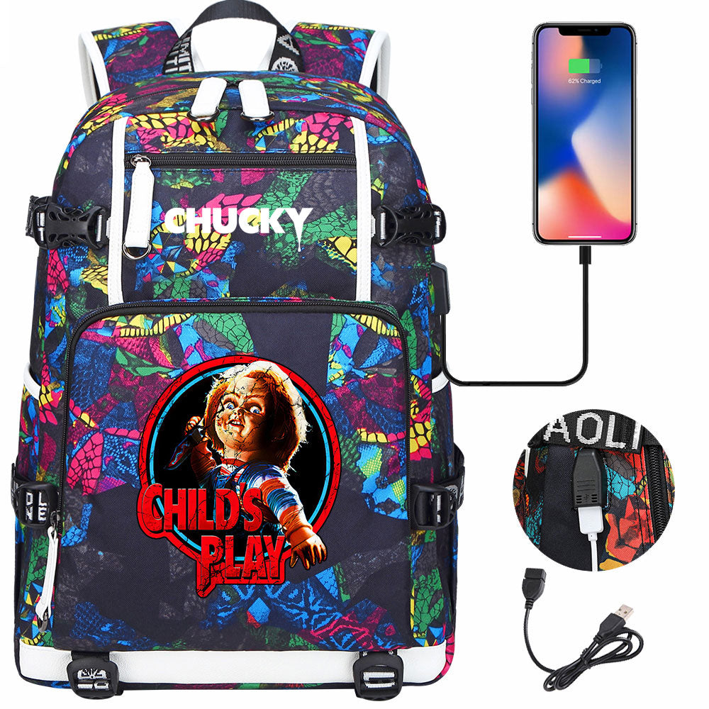 Child's Play USB Charging Backpack School NoteBook Laptop Travel Bags