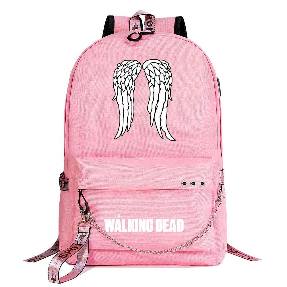 The Walking Dead USB Charging Backpack Shoolbag Notebook Bag Gifts for Kids Students