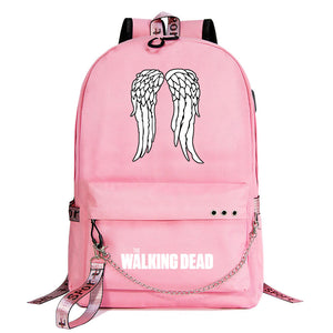 The Walking Dead USB Charging Backpack Shoolbag Notebook Bag Gifts for Kids Students
