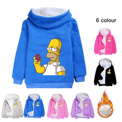 Simpsons Pullover Hoodie Sweatshirt Autumn Winter Unisex Sweater Zipper Jacket for Kids Boy Girls