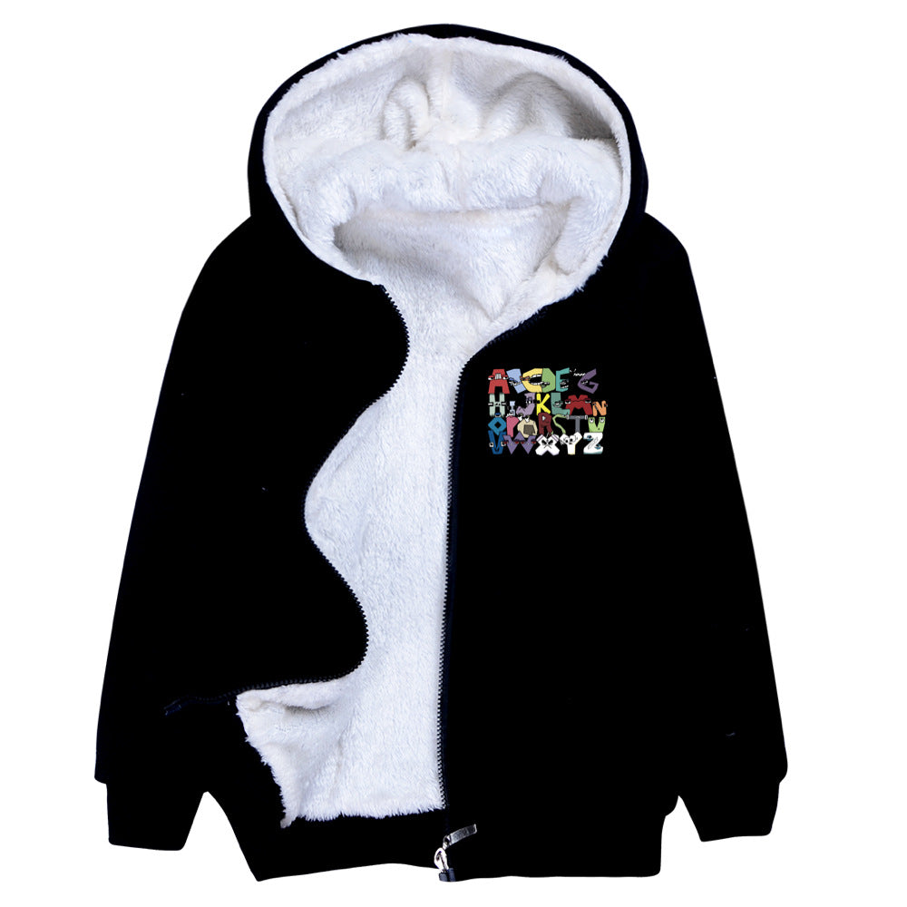 Alphabet lore Game Pullover Hoodie Sweatshirt Autumn Winter Unisex Sweater Zipper Jacket for Kids Boy Girls