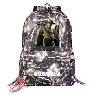 The Walking Dead USB Charging Backpack Shoolbag Notebook Bag Gifts for Kids Students