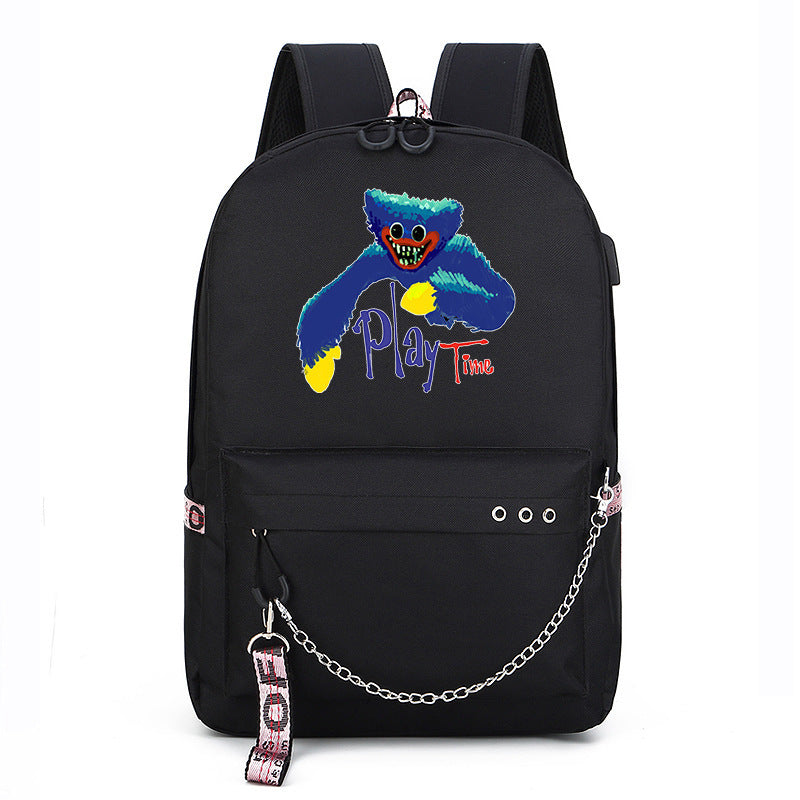Poppy Playtime USB Charging Backpack Schoolbag Notebook Bag Gifts for Kids Students