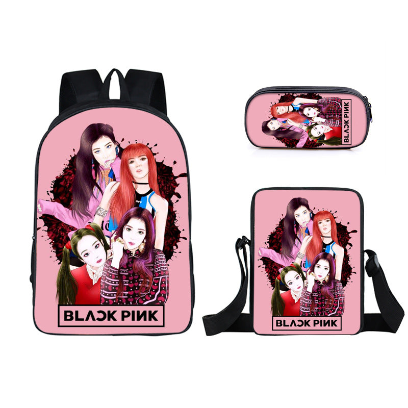BLACKPINK JISOO JENNIE Schoolbag Backpack Lunch Bag Pencil Case Set Gift for Kids Students