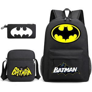 Batman SchoolBag Backpack Shoulder Bag Book Pencil Bags  3pcs Set