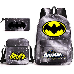 Batman SchoolBag Backpack Shoulder Bag Book Pencil Bags  3pcs Set