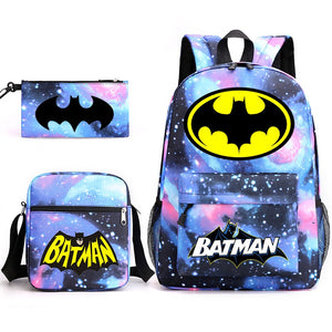 Batman SchoolBag Backpack Shoulder Bag Book Pencil Bags  3pcs Set