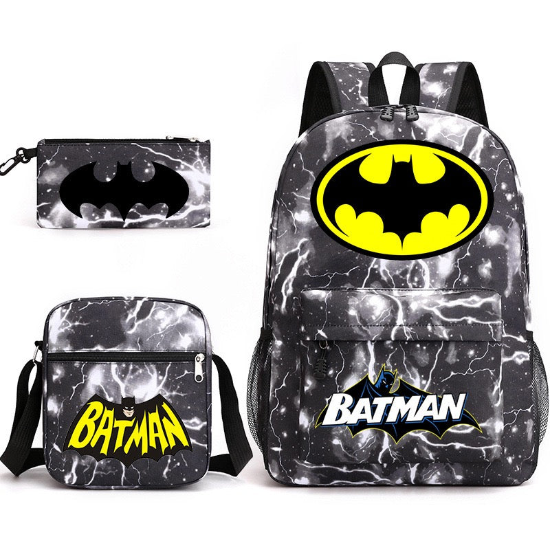 Batman SchoolBag Backpack Shoulder Bag Book Pencil Bags  3pcs Set