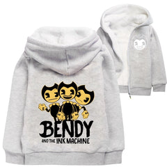 Bendy Pullover Hoodie Sweatshirt Autumn Winter Unisex Sweater Zipper Jacket for Kids Boy Girls