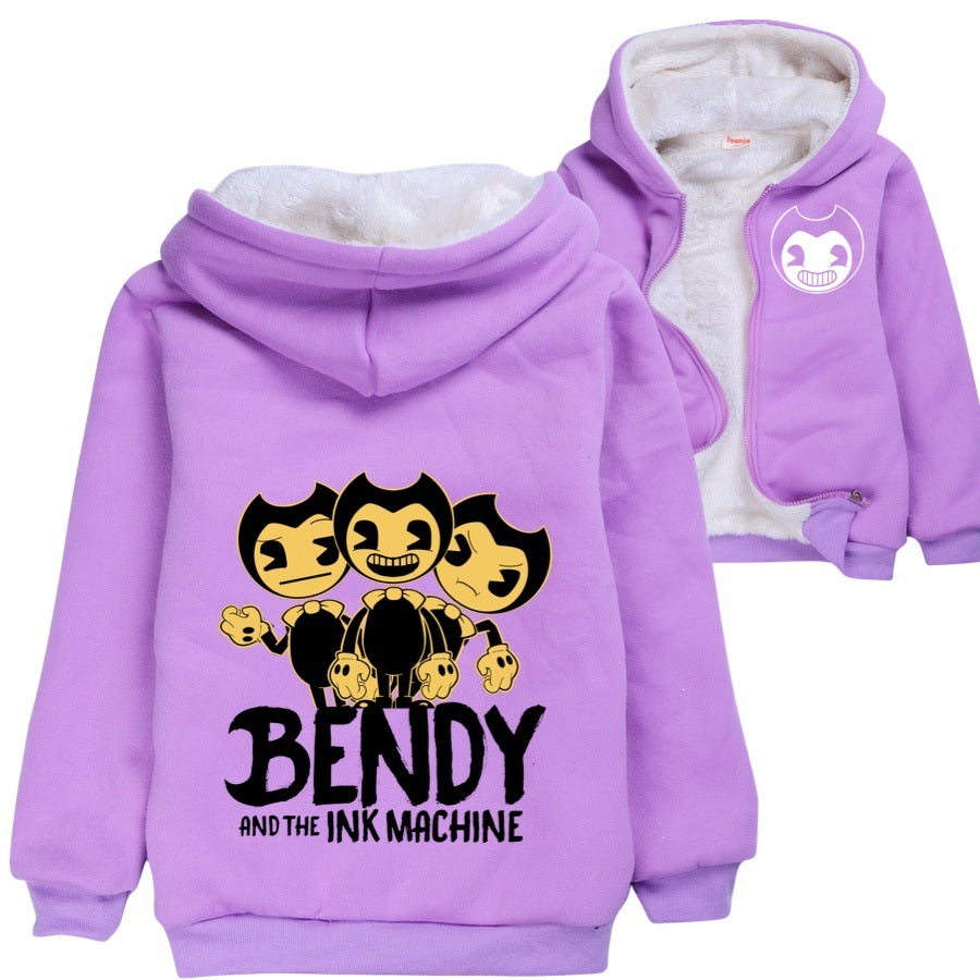 Bendy Pullover Hoodie Sweatshirt Autumn Winter Unisex Sweater Zipper Jacket for Kids Boy Girls