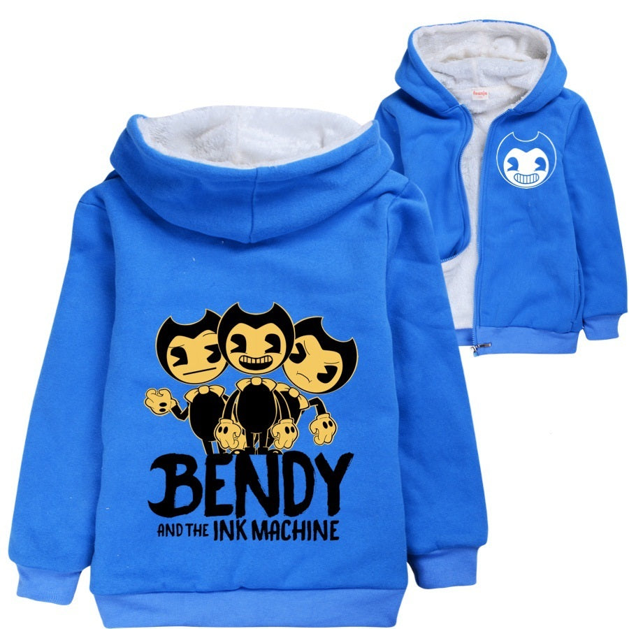 Bendy Pullover Hoodie Sweatshirt Autumn Winter Unisex Sweater Zipper Jacket for Kids Boy Girls