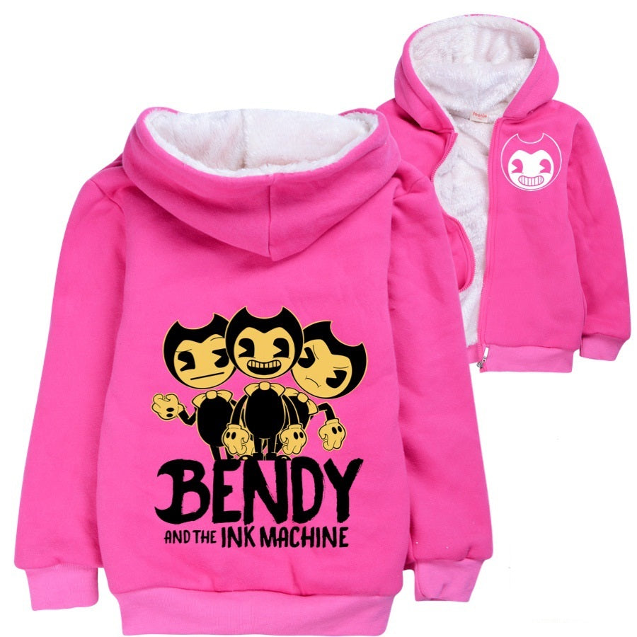 Bendy Pullover Hoodie Sweatshirt Autumn Winter Unisex Sweater Zipper Jacket for Kids Boy Girls
