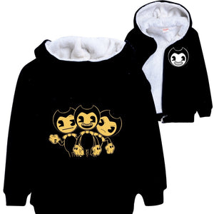 Bendy Pullover Hoodie Sweatshirt Autumn Winter Unisex Sweater Zipper Jacket for Kids Boy Girls
