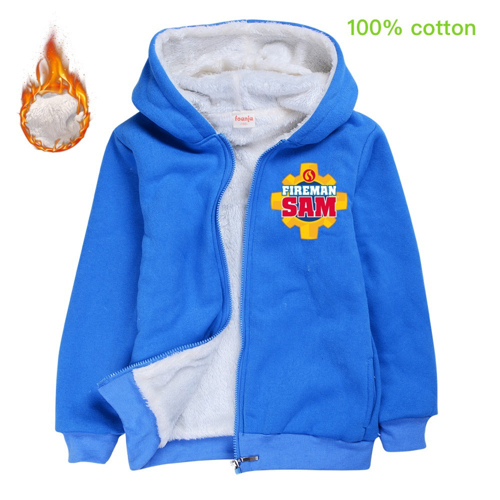 Fireman Sam Pullover Hoodie Sweatshirt Autumn Winter Unisex Sweater Zipper Jacket for Kids Boy Girls