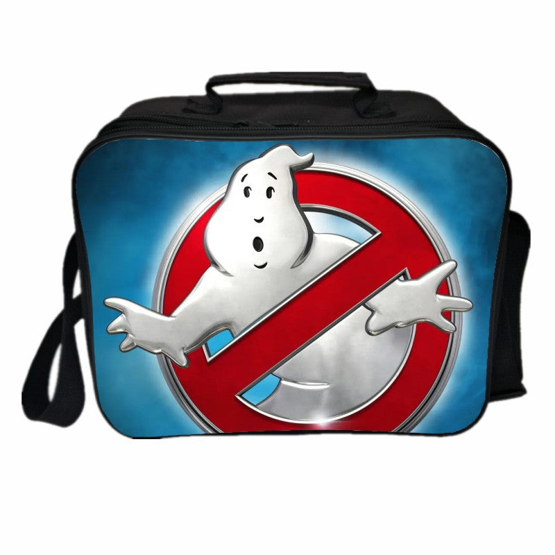 Ghostbusters PU Leather Portable Lunch Box School Tote Storage Picnic Bag