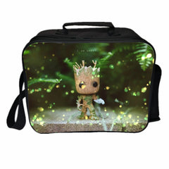 Groot PU Leather Portable Lunch Box School Tote Storage Picnic Bag