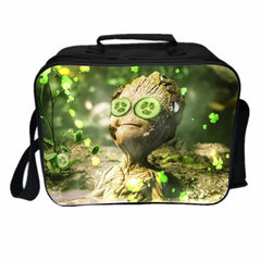 Groot PU Leather Portable Lunch Box School Tote Storage Picnic Bag