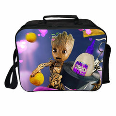 Groot PU Leather Portable Lunch Box School Tote Storage Picnic Bag