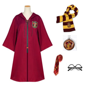 Harry Potter #7 Cosplay  Robe Cloak Clothes Slytherin Green Quidditch Costume Magic School Party Uniform