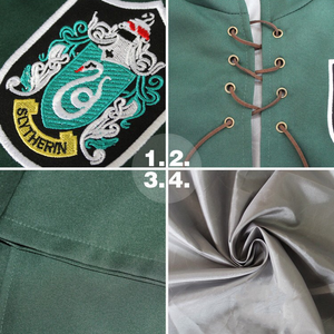 Harry Potter #13 Cosplay  Robe Cloak Clothes Slytherin Green Quidditch Costume Magic School Party Uniform