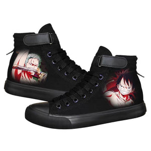 Anime One Piece Monkey D. Luffy High Top Canvas Sneakers Cosplay Shoes For Kids