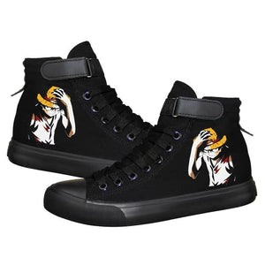 Anime One Piece High Top Canvas Sneakers Cosplay Shoes For Kids
