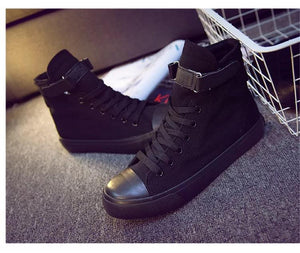 Kpop BTS JIN 92 High Tops Casual Canvas Shoes Unisex Black Sneakers