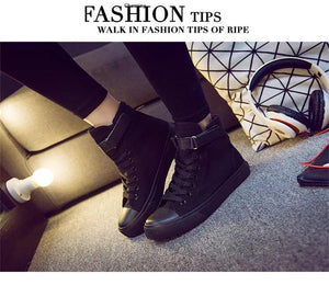 Kpop BTS JUNG KOOK 97 High Tops Casual Canvas Shoes Unisex Black Sneakers