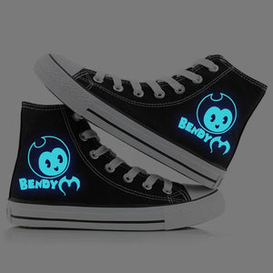 Bendy #2 High Tops Casual Canvas Shoes Unisex Sneakers For Kids Adults Luminous