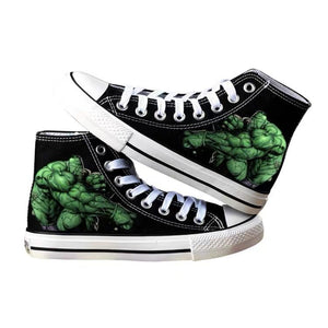 Avengers Hulk High Tops Casual Canvas Shoes Unisex Sneakers For Kids