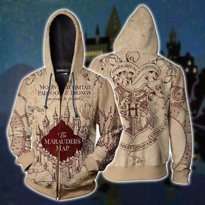 Harry Potter Map Men Women Hoodie Sweatshirt Sweater Zipper Jacket Coat