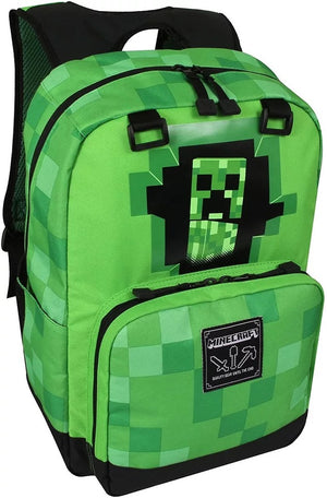 Game Minecraft Creeper Diamond Sword Canvas Travel Backpack School Bag Water Proof