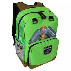 Game Minecraft Creeper Diamond Sword Canvas Travel Backpack School Bag Water Proof