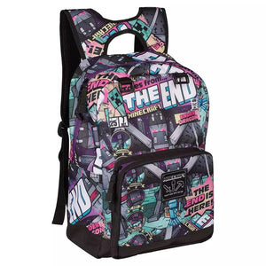 Game Minecraft Creeper Diamond Sword Canvas Travel Backpack School Bag Water Proof