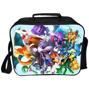 Detective Pokemon Go Pikachu #21 PU Leather Portable Lunch Box School Tote Storage Picnic Bag