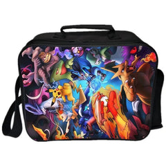 Detective Pokemon Go Pikachu  PU Leather Portable Lunch Box School Tote Storage Picnic Bag