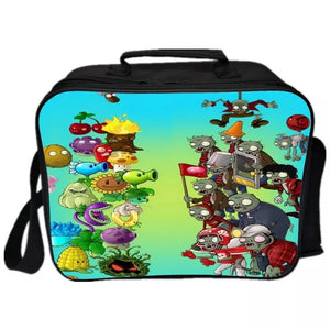 Game Plants VS Zombies #2 PU Leather Portable Lunch Box School Tote Storage Picnic Bag