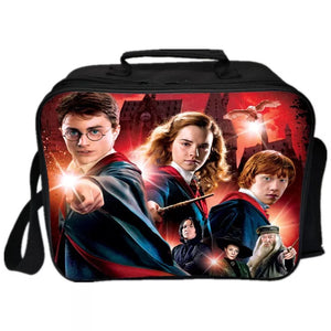 Harry Potter #7 PU Leather Portable Lunch Box School Tote Storage Picnic Bag