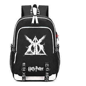Harry Potter Hogwarts Four Houses #2 USB Charging Backpack School Note Book Laptop Travel Bags