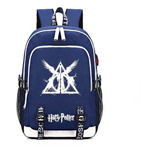 Harry Potter Hogwarts Four Houses #2 USB Charging Backpack School Note Book Laptop Travel Bags