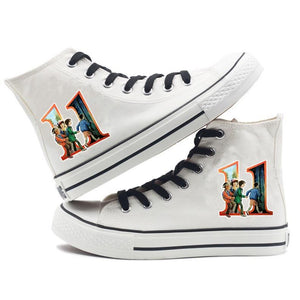 Stranger Things Eleven 11 Cosplay Shoes High Top Canvas Sneakers For Kids Adults