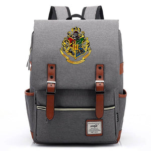 Harry Potter Hogwarts Canvas Travel Backpack Map School bag